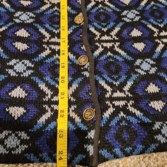 VINTAGE Jersey Modeller  Swedish Close Knit Sweater Button Up Adult Size 40 - Picture 9 of 10